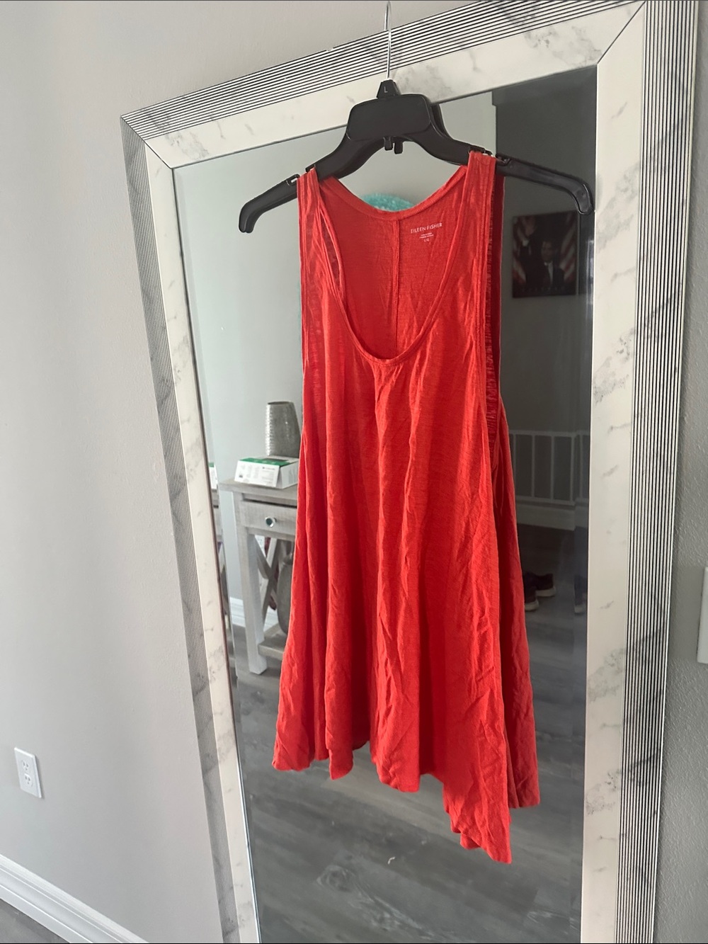 Eileen Fisher orange / red Sleeveless Swing Tank Top